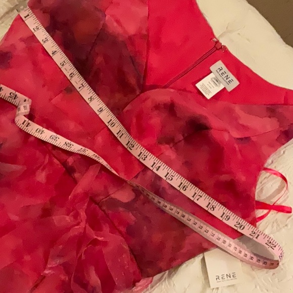 RENE BY RENE RUIZ NECK FLORAL ORGANZA PRINTED GOWN pink multi - Picture 10 of 16